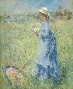 Pierre-Auguste Renoir Femme cueillant des Fleurs oil on canvas painting by Pierre-Auguste Renoir oil painting artist